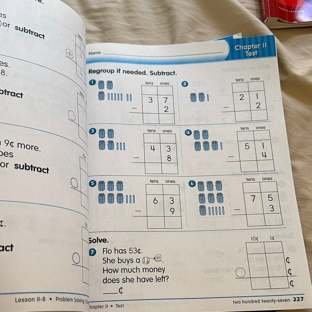 First Grade Subtraction Educational Workbook - Picture 7 of 11